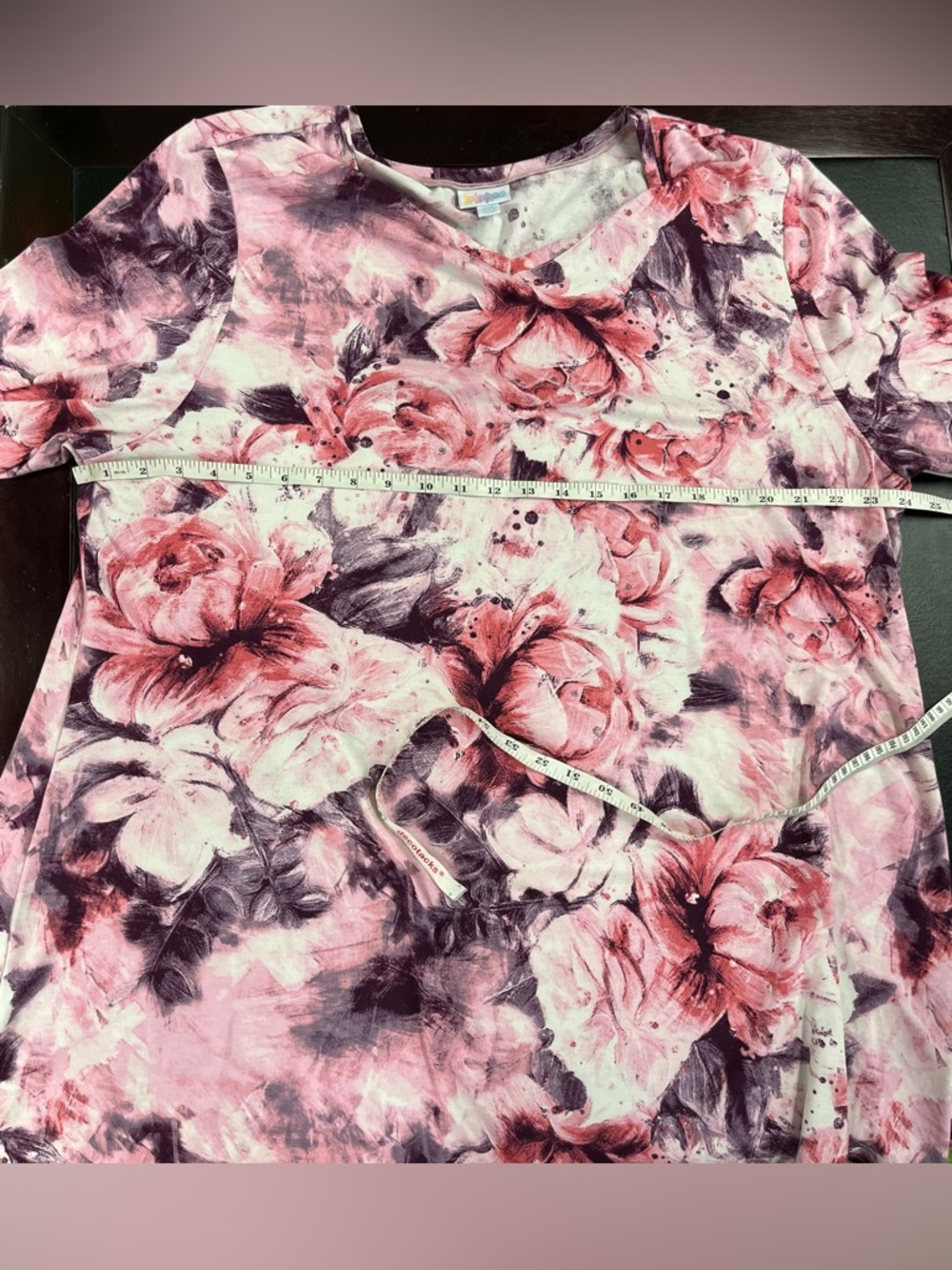 LuLaRoe pink floral tee size 2X - Picture 7 of 8